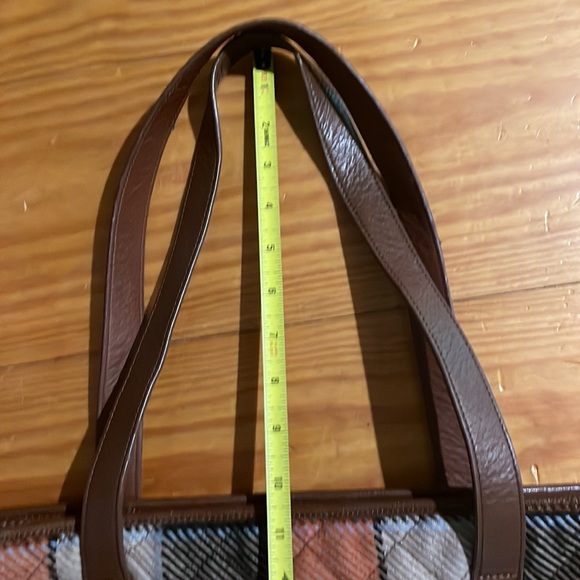 Vera Bradley Canyon Plaid Large Leather Trim Tote Bag w/ Keys Interior Print - Picture 11 of 11